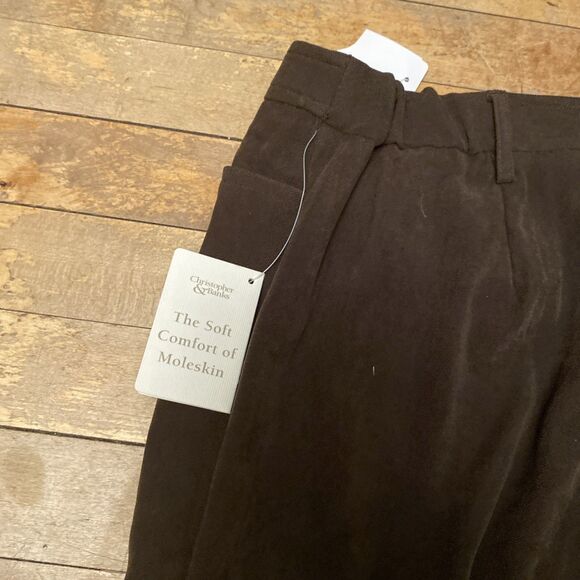 Christopher & Banks Moleskin Pants Women’s Size 16 Stretch Brown NWT Wide Leg - Picture 9 of 12